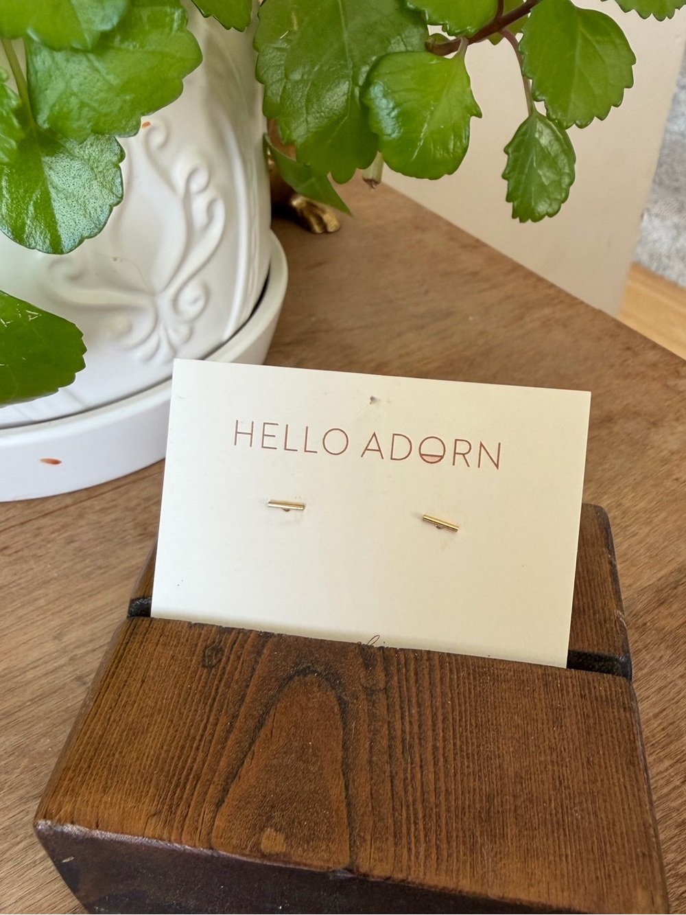 Hello Adorn Minimal Gold Bar Stud Earrings